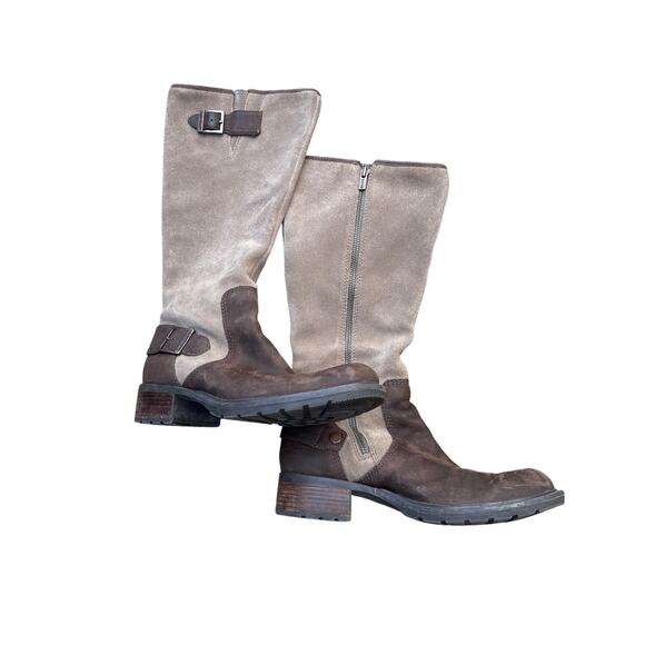 Timberland Leather & Suede Tall Riding Boots Brown 8 - Picture 1 of 8
